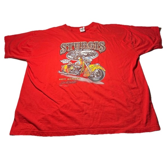 Vintage Sturgis 60th Annual Graphic Tshirt Mens 3XL 2000 Y2K Biker Rally Red - Picture 1 of 12